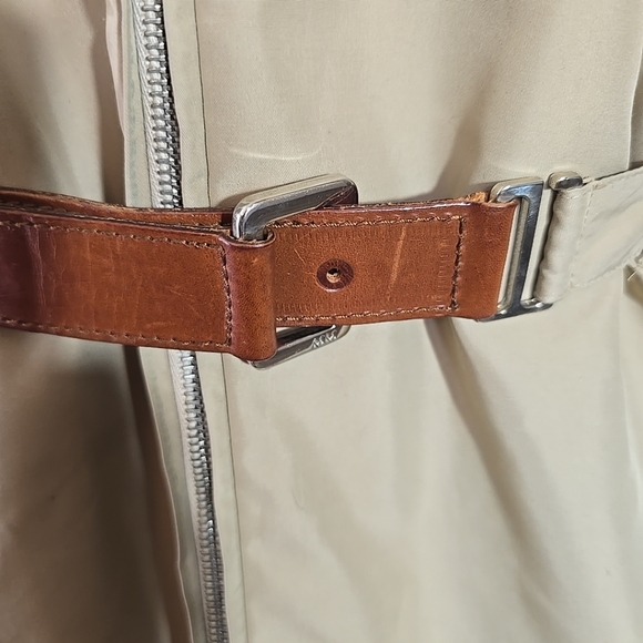 Max Mara Womens Beige Fur-Trimmed Hooded Jacket Size 4 - Picture 6 of 10